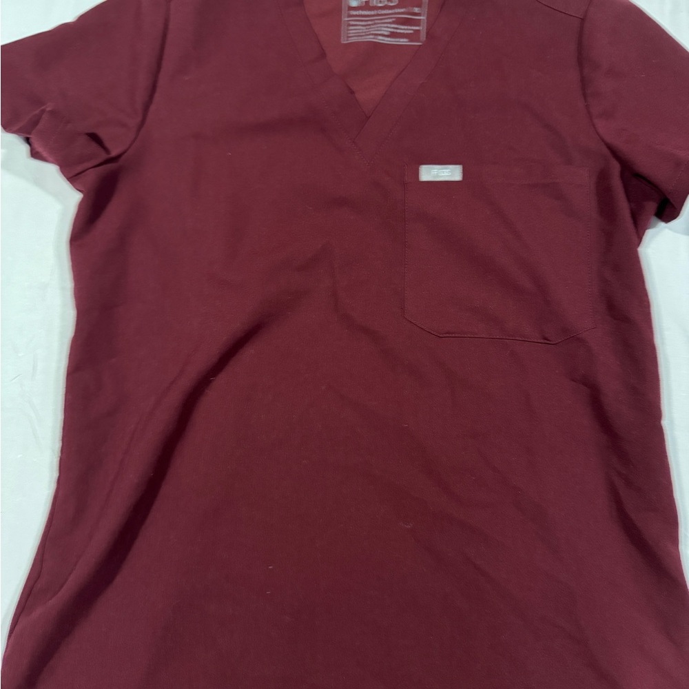 Men's Burgundy V-Neck Shirt